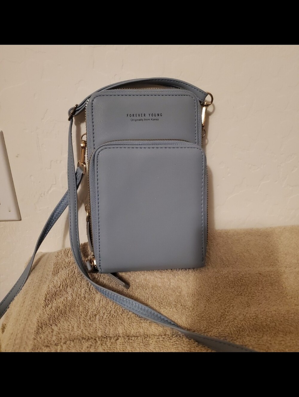 Forever Young Pale Blue Compact Crossbody Bag